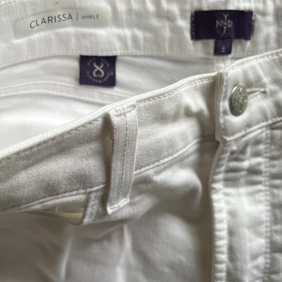 NYDJ Clarissa Colored Stretch‎ Ankle Skinny Jeans In Optic White Womens Size 6 - Picture 9 of 14